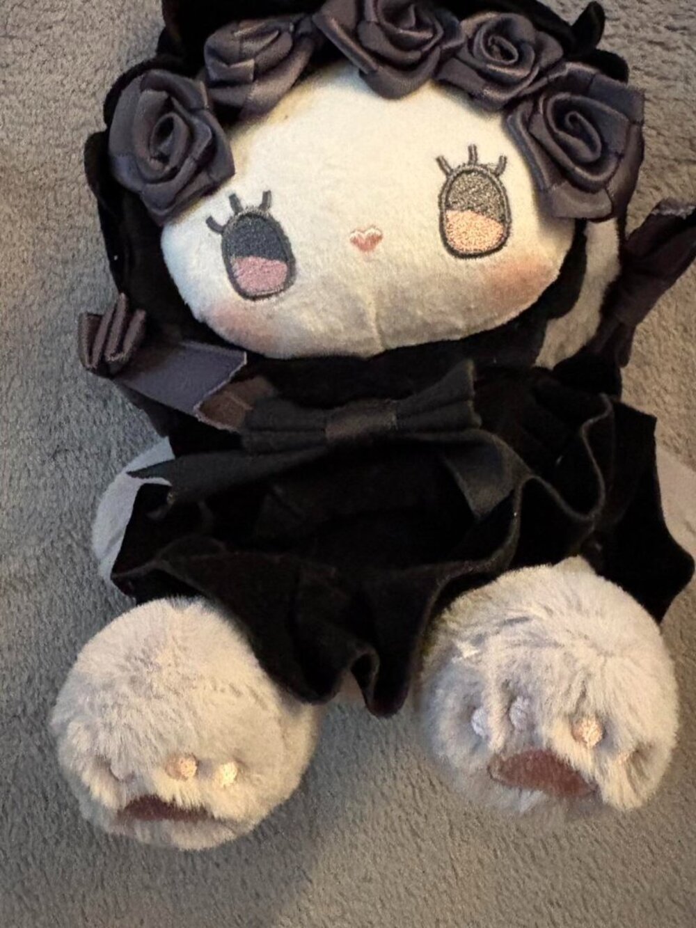 Emma, goth rabbit keychain